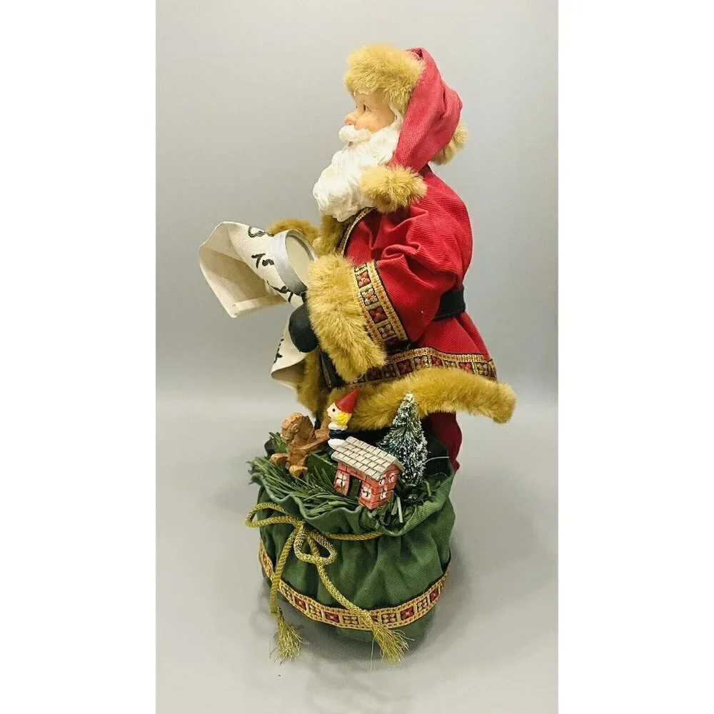 Kirkland Signature Fabric Mache Santa Claus 11” Naughty Nice Christmas Standing